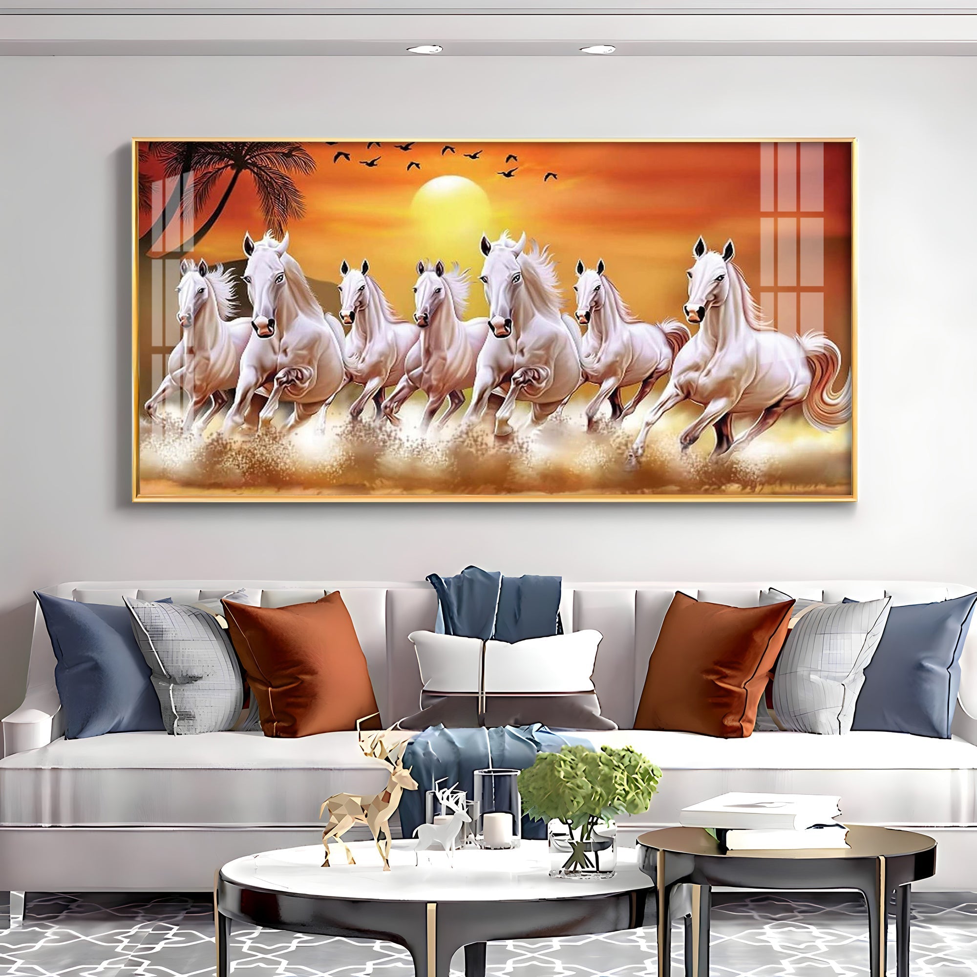 Elegant Horse Acrylic Wall Painting – Luxury Home Wall Décor