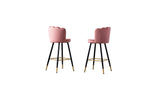 Pink Color Flower Counter Stool