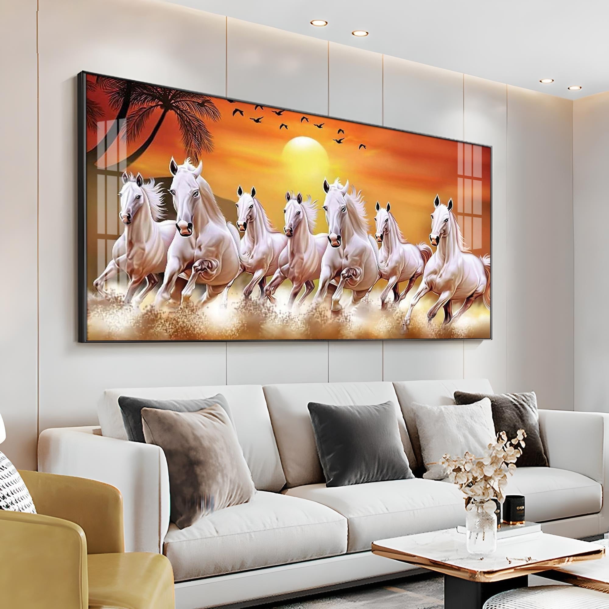 Elegant Horse Acrylic Wall Painting – Luxury Home Wall Décor