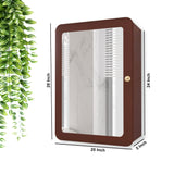 Premium Wooden Brown Bathroom Cabinet with Mirror & 7 Spacious Shelves