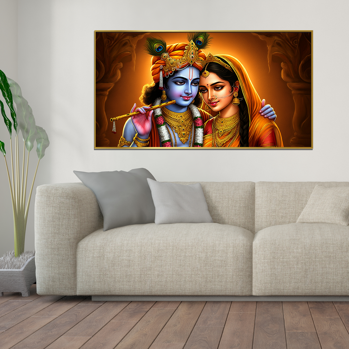 Handcrafted Radha Krishna Wall Painting – Perfect For Your Walls
