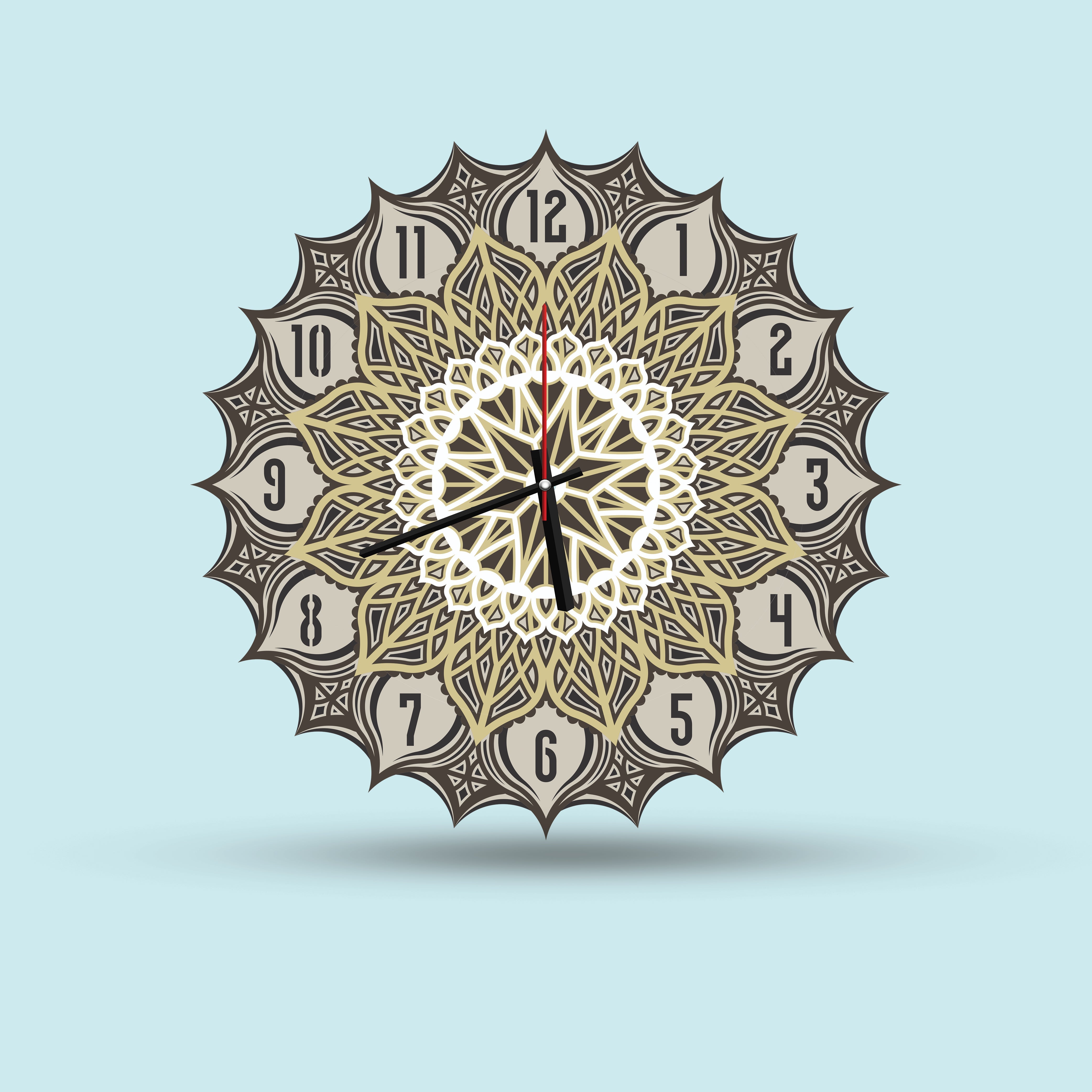 Beautiful Mandala Designer Multi-Layer Wooden Wall Clock