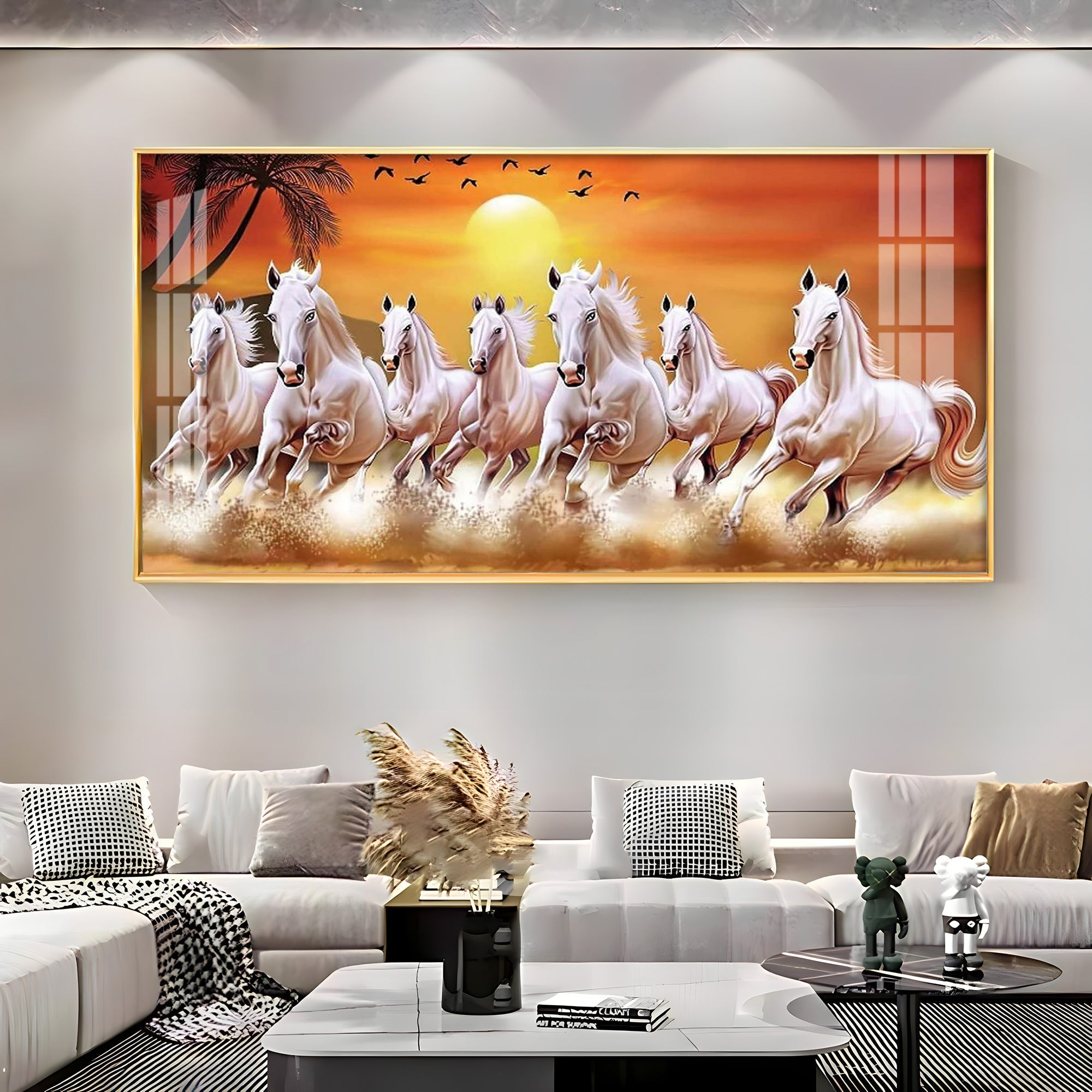 Elegant Horse Acrylic Wall Painting – Luxury Home Wall Décor