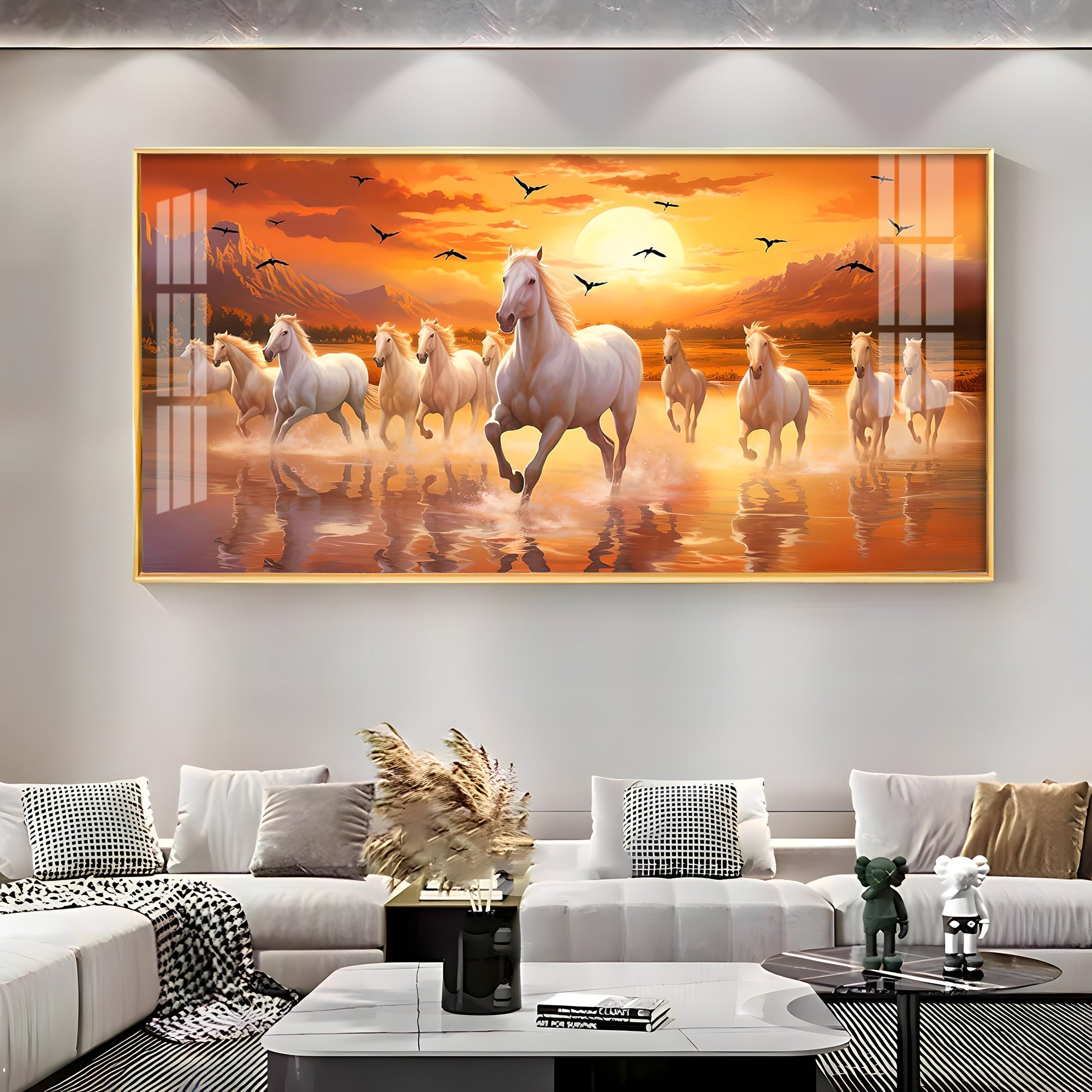 Dynamic Horse Acrylic Wall Painting – Powerful Canvas Wall Art