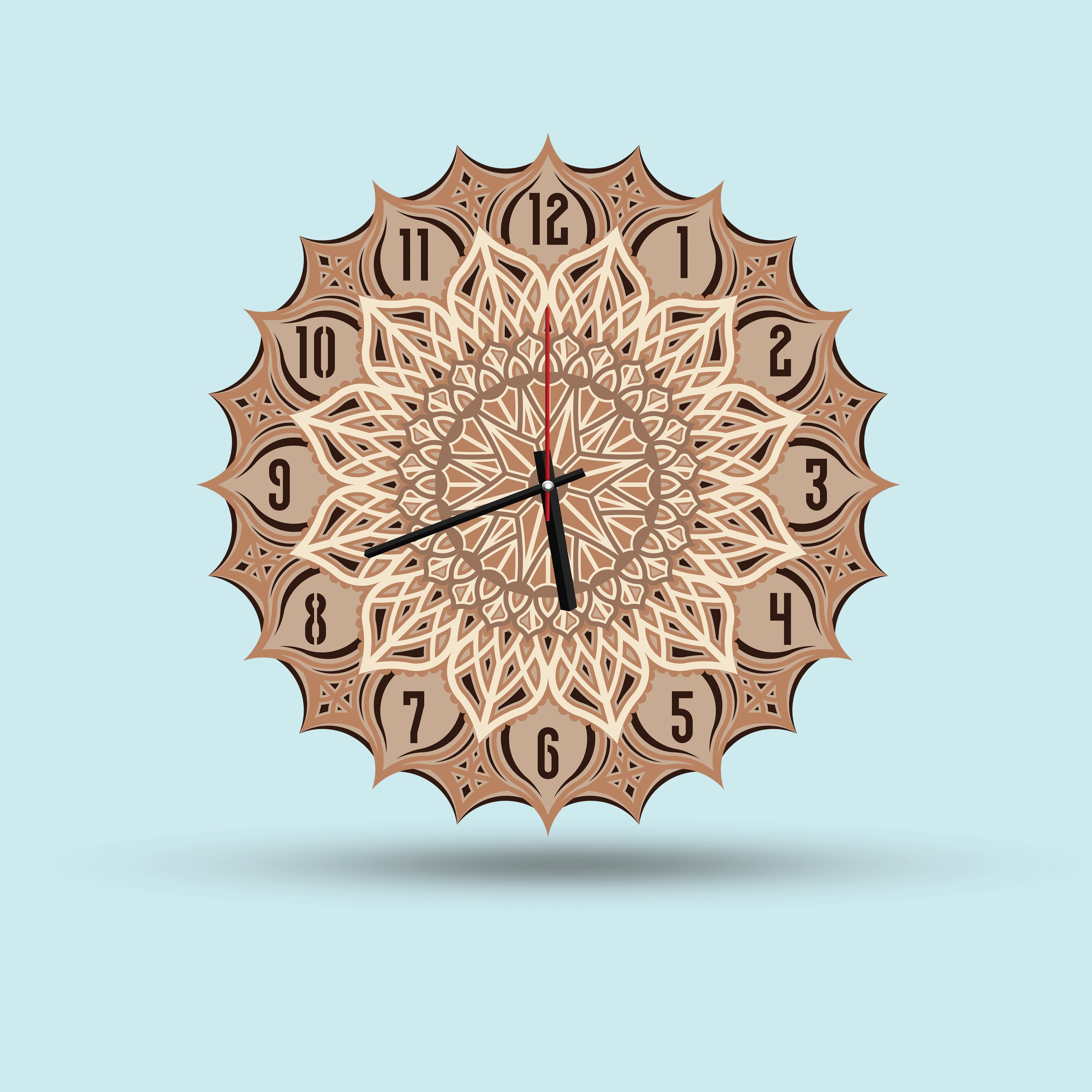Mandala Designer Multi-Layer Wooden Wall Clock