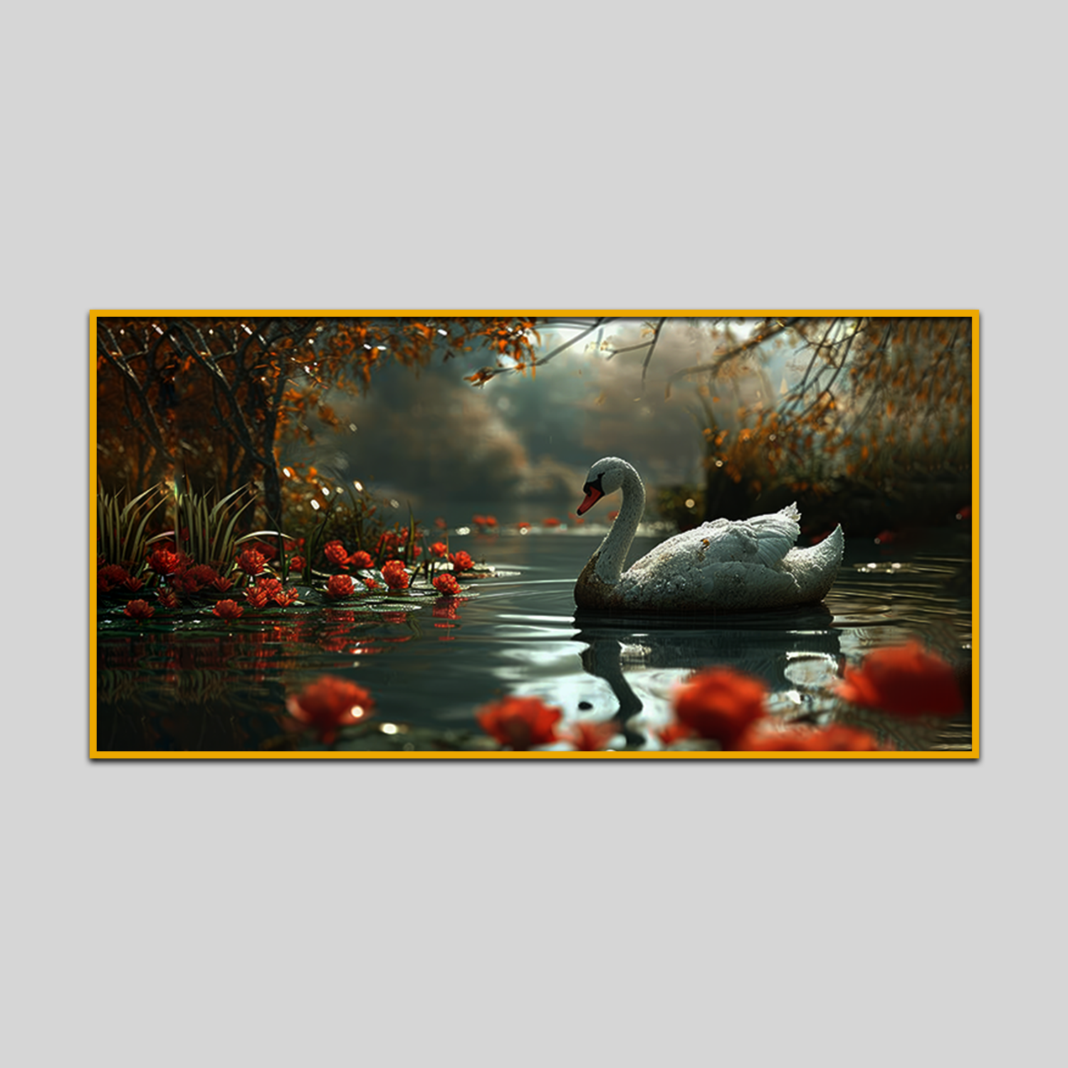 Easter Egg Swan Birds Boat Spectacle Canvas Printed Wall Paintings