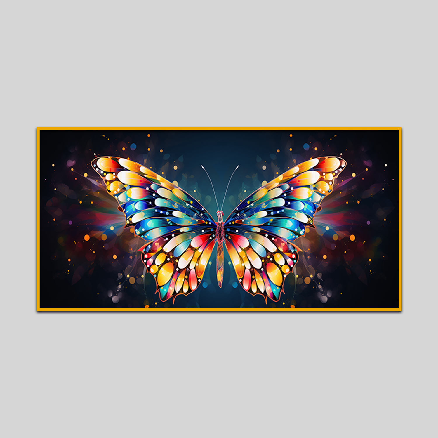 Elegant Multicolored Butterfly Display Canvas Wall Paintings