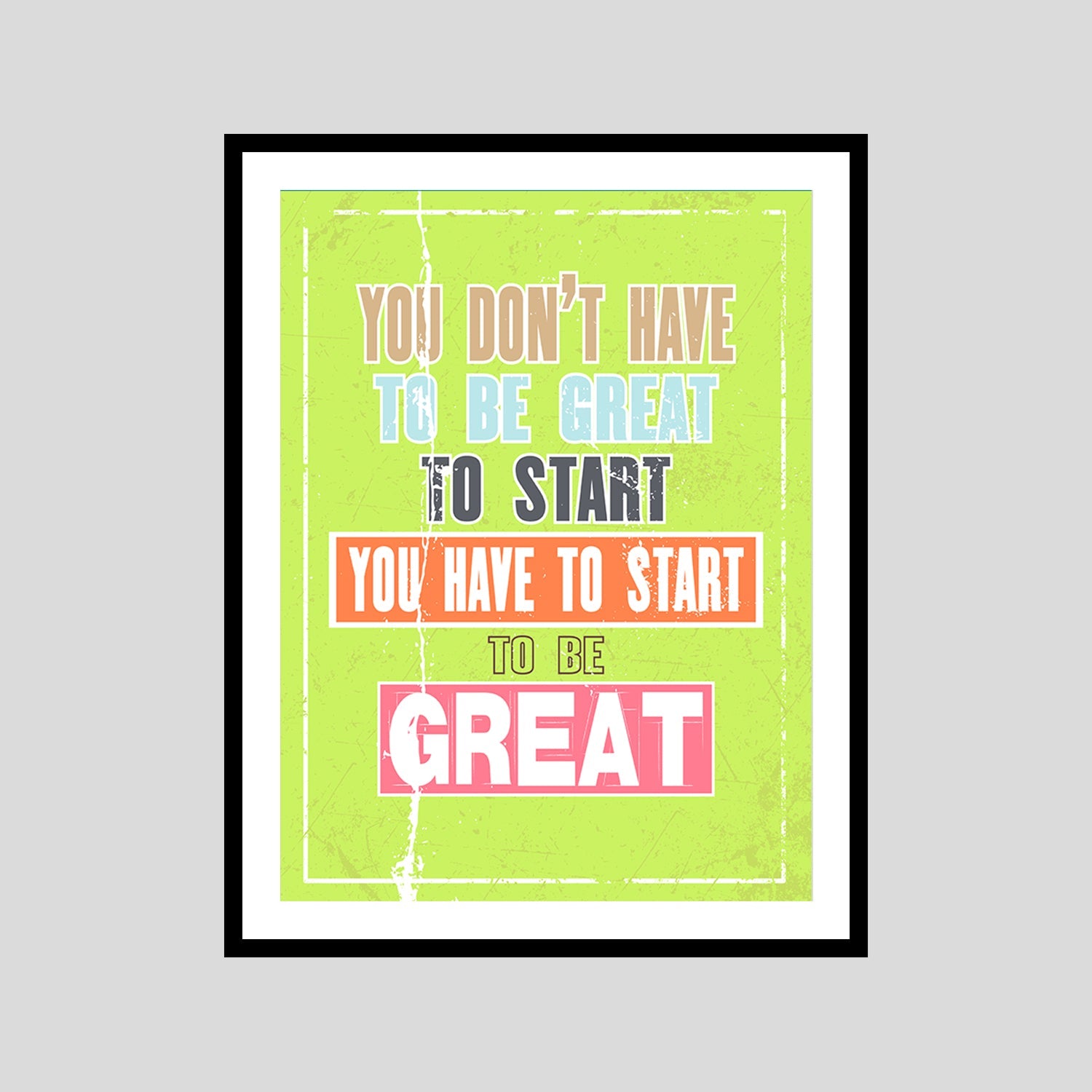 You Don't Have To Be Great To Start You Have To Start To Be Great Motivational Posters Wall Frames for Students, Business, Employees, Startup