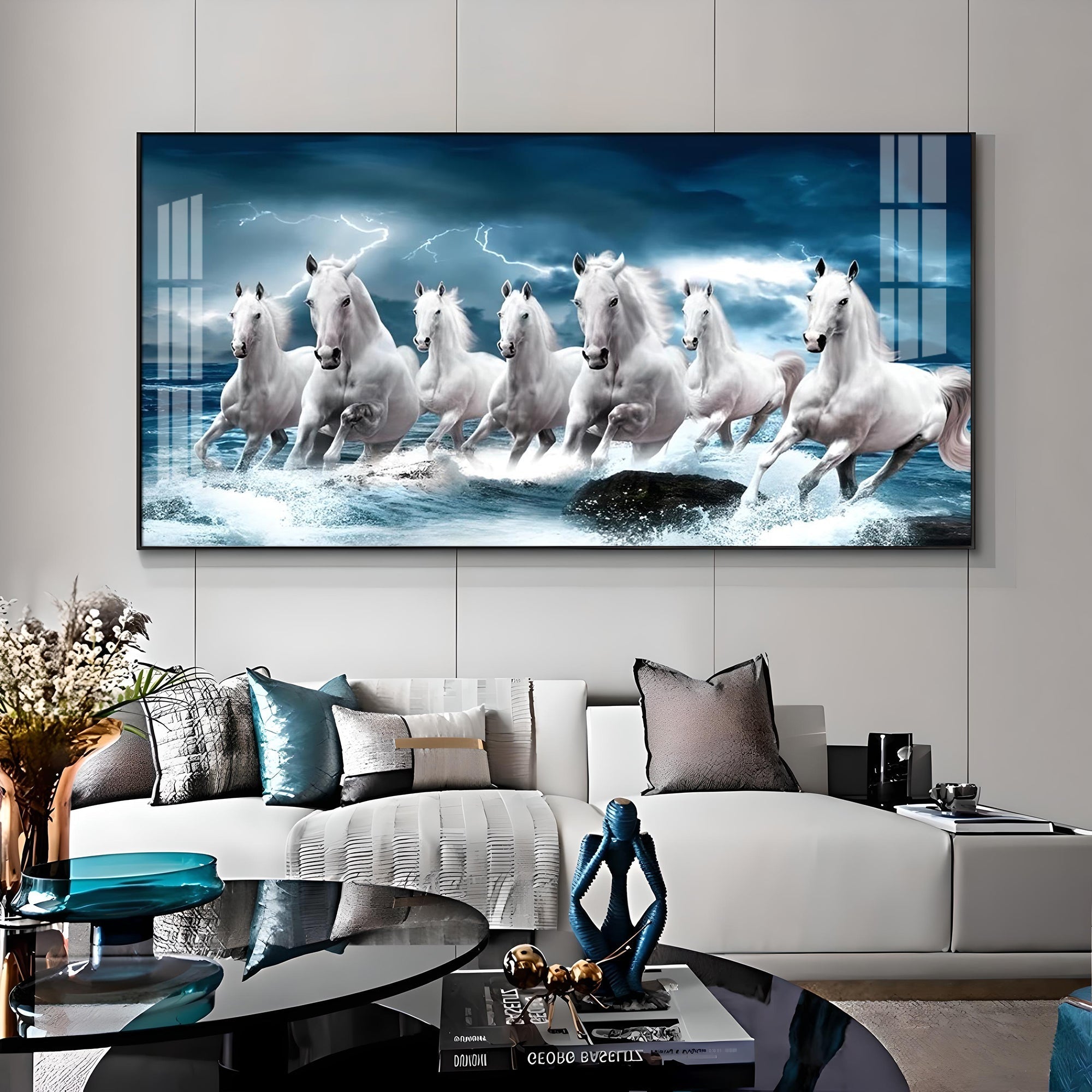 Horse Acrylic Wall Painting for Bedroom Décor – Elegant Horse Art