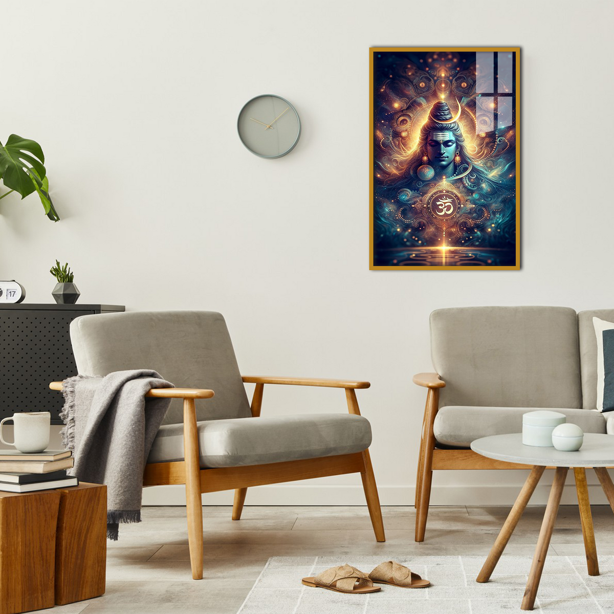 Shiva’s Blessing Acrylic Painting – Spiritual Artwork for Living Room