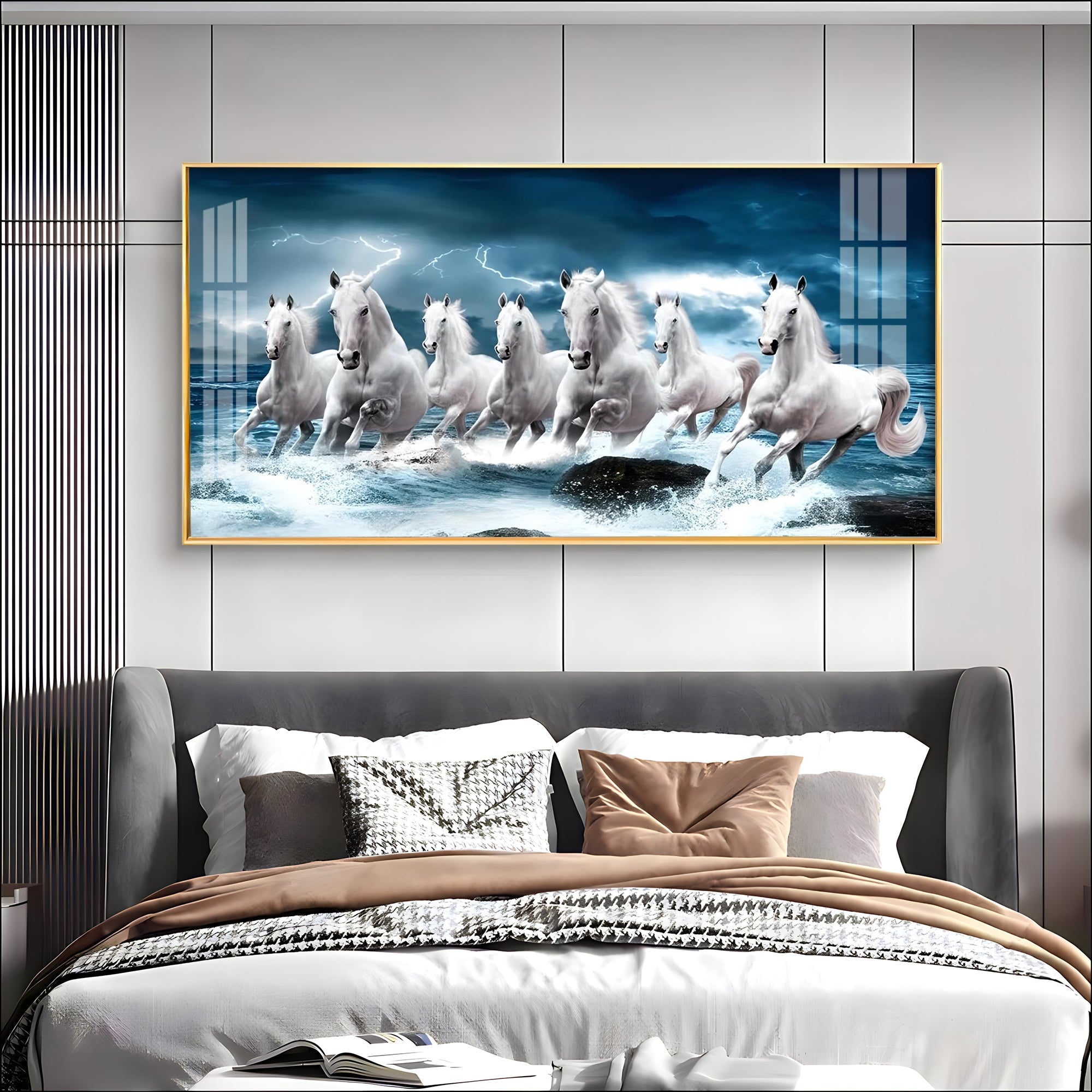 Horse Acrylic Wall Painting for Bedroom Décor – Elegant Horse Art