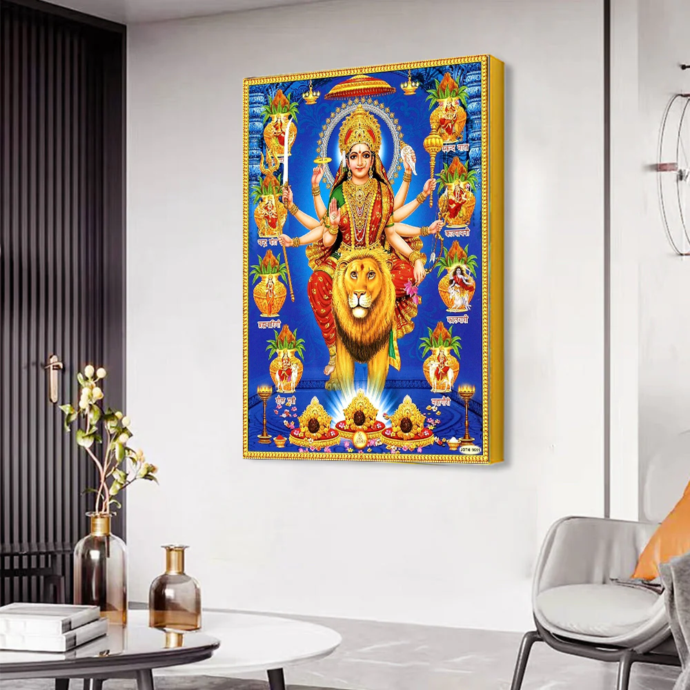 Divine Goddess  Durga Mata Canvas Printed Acrylic Wall Paintings & Arts