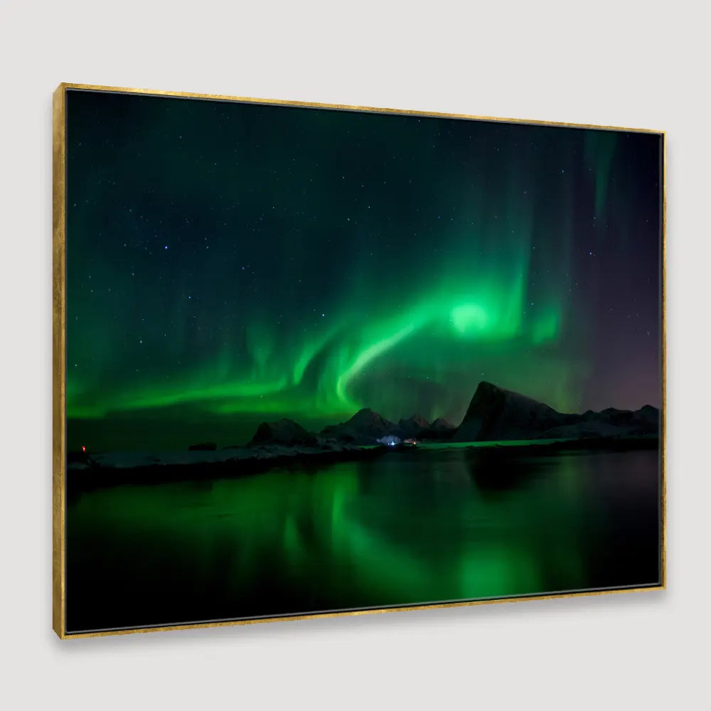 Illuminated Lofoten Islands Framed Wall art