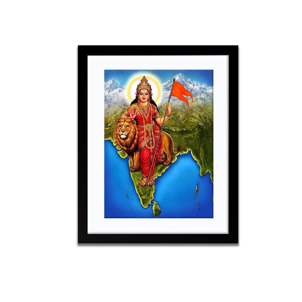 Bharat Mata Portrait Framed Wall Painting
