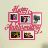 Happy Anniversary Pink Hanging Photo Frame