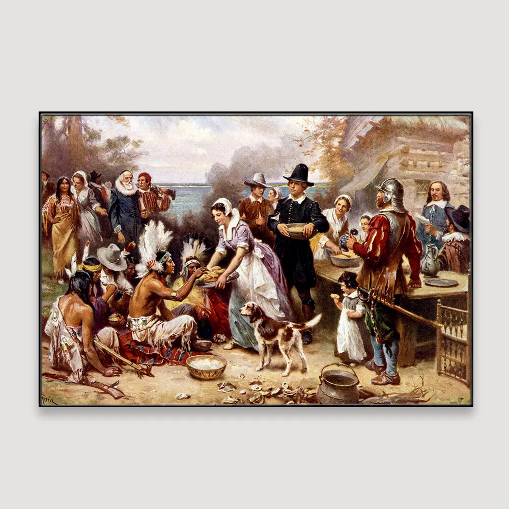 The First Thanks Giving Framed Wall art