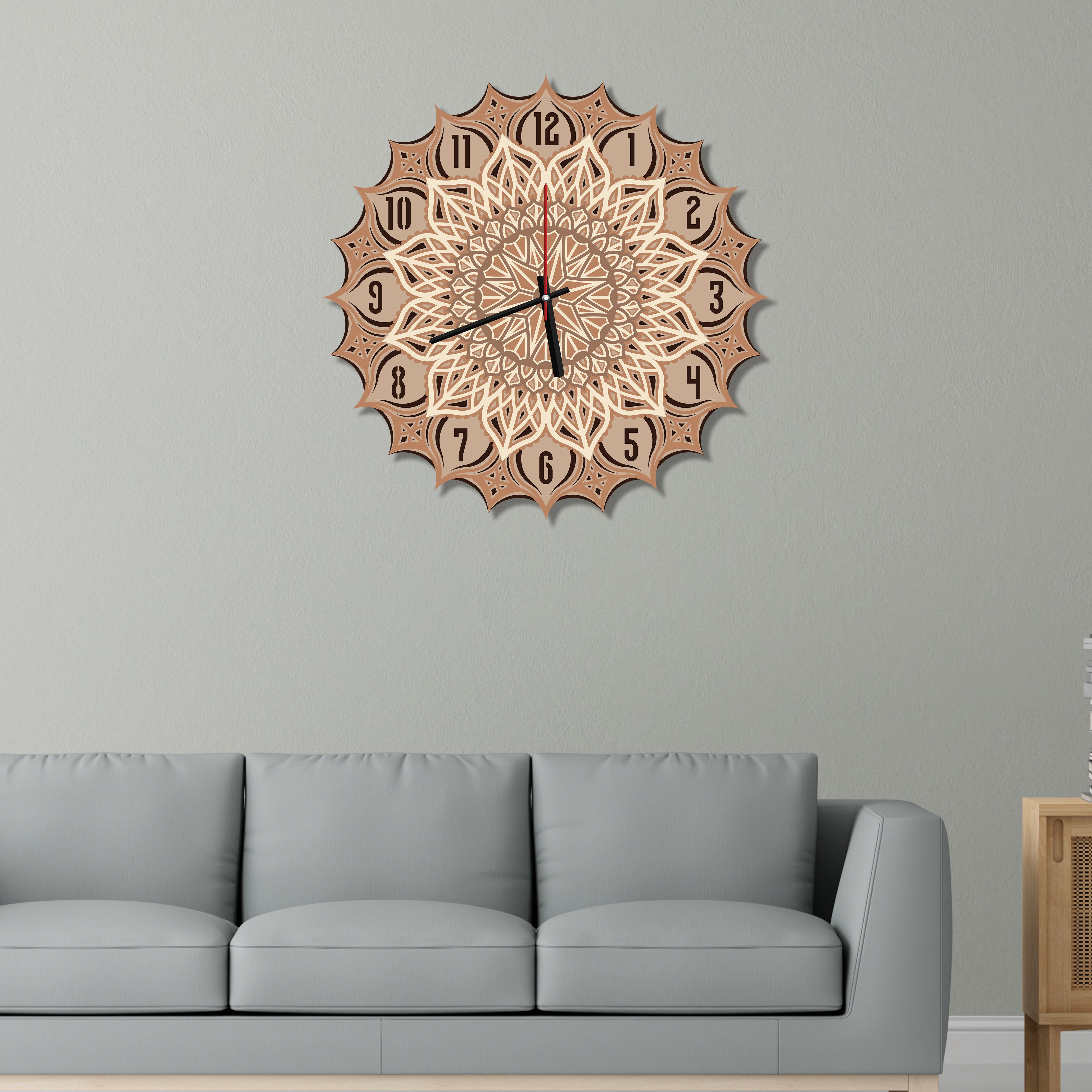 Mandala Designer Multi-Layer Wooden Wall Clock