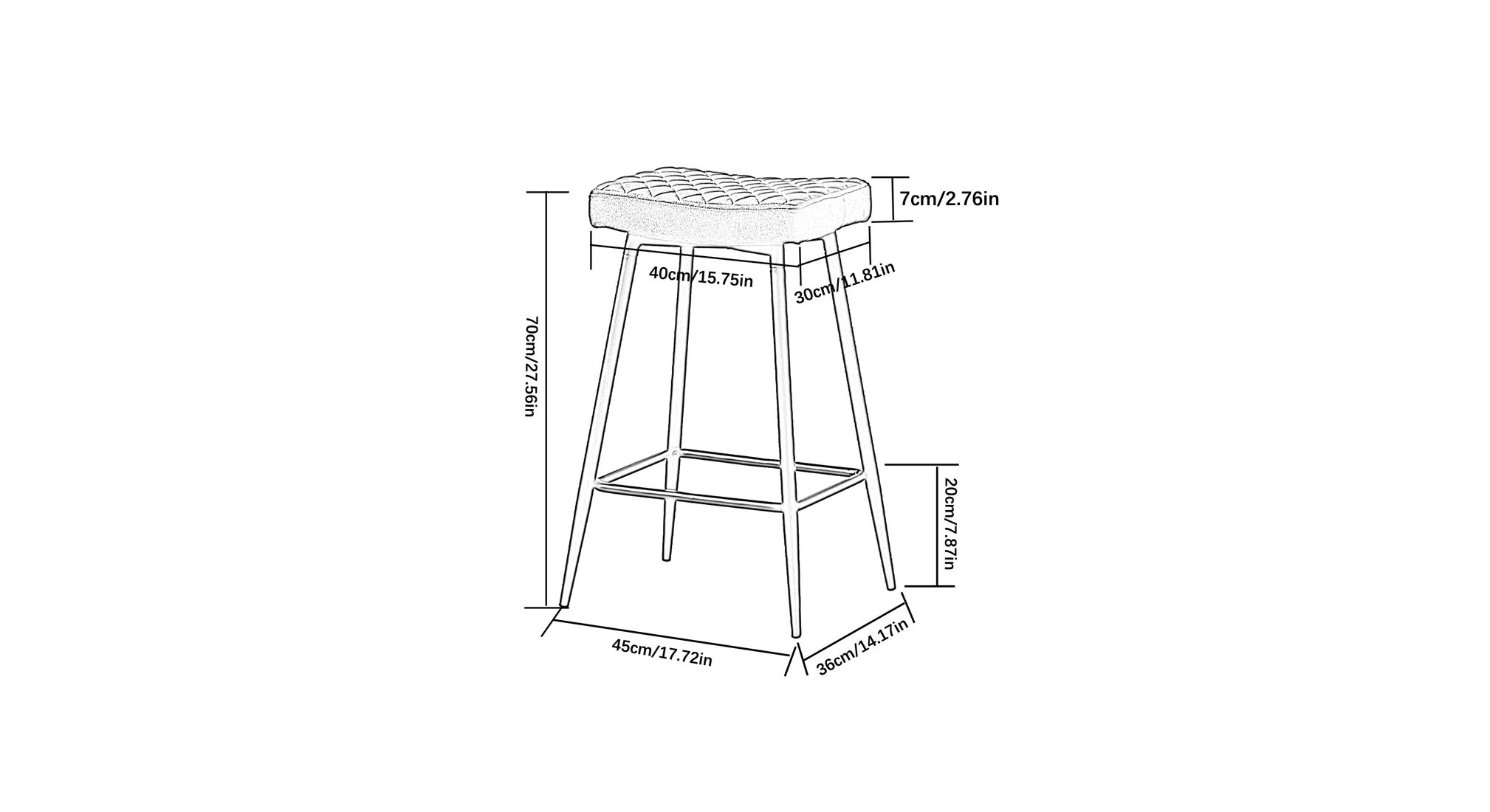 Black Color Gemm Bar Stool