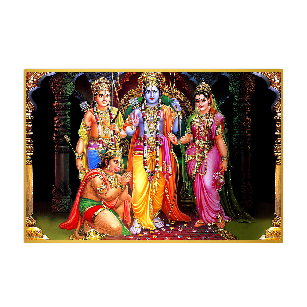 Elegant Shri Ram Darbar Canvas Wall Paintings