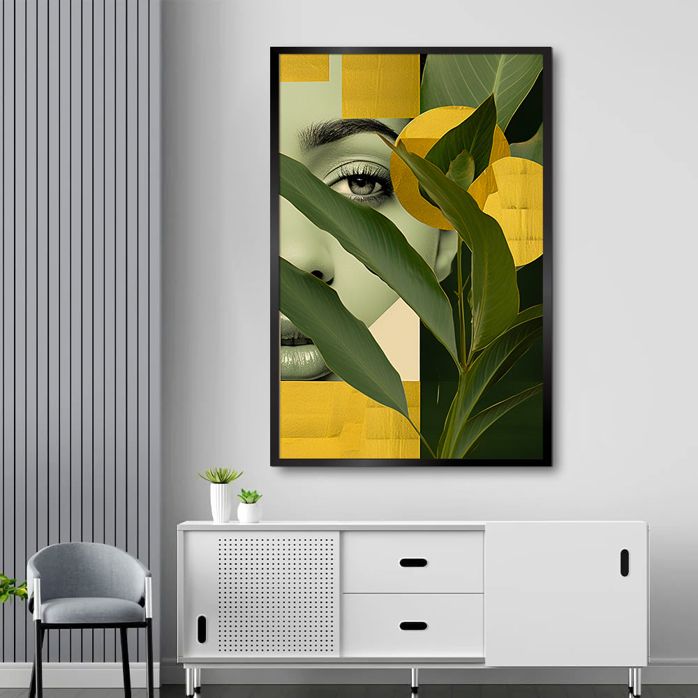 Beautiful Blue Girl's Eyes Printed Aesthetic Wall Paintings & Arts