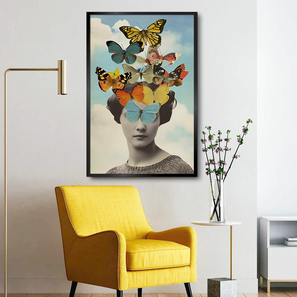 A Person with Visual Metaphor for Memory Aesthetic Wall Paintings & Arts