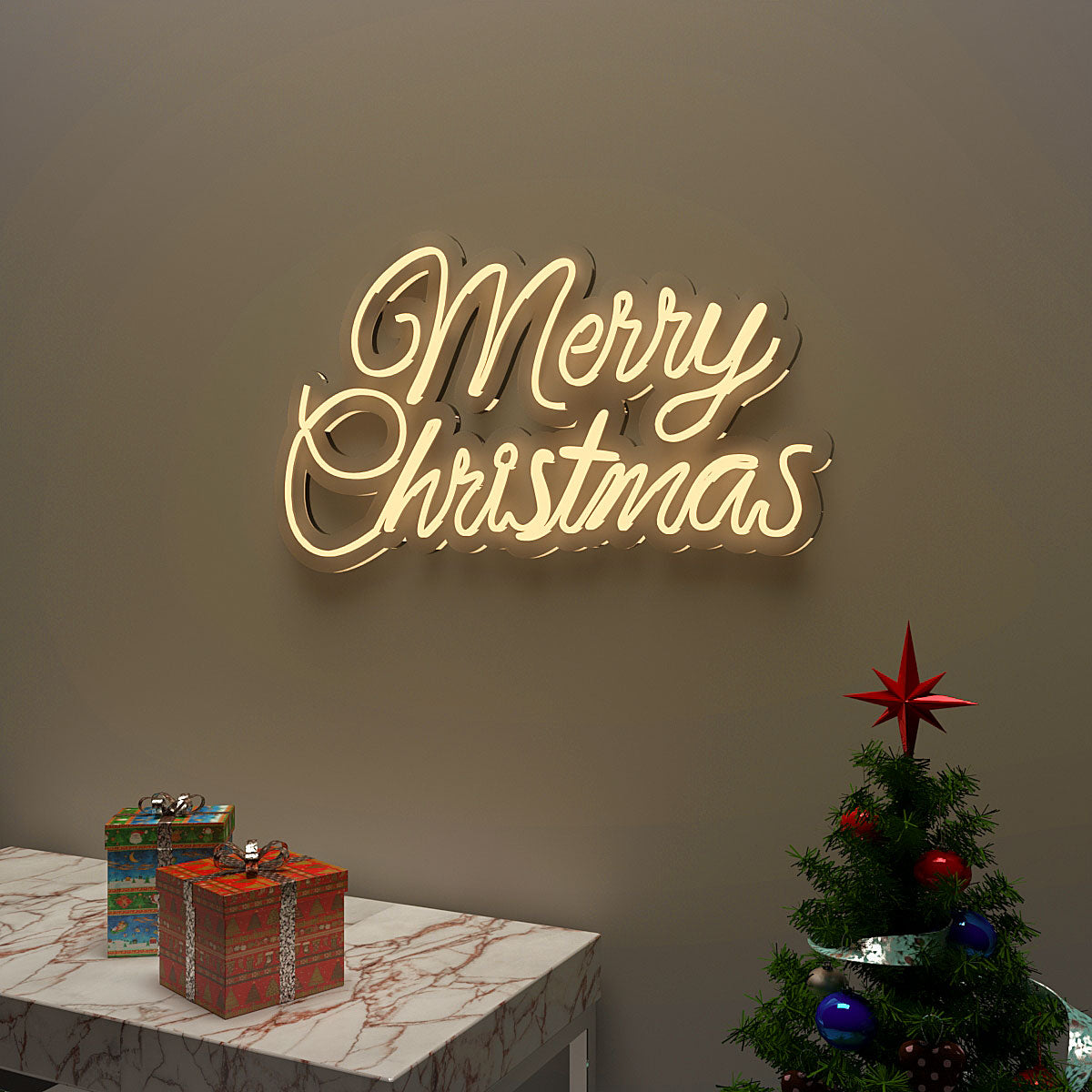 Merry Christmas Text LED Neon Light (Available in Multiple Colors)