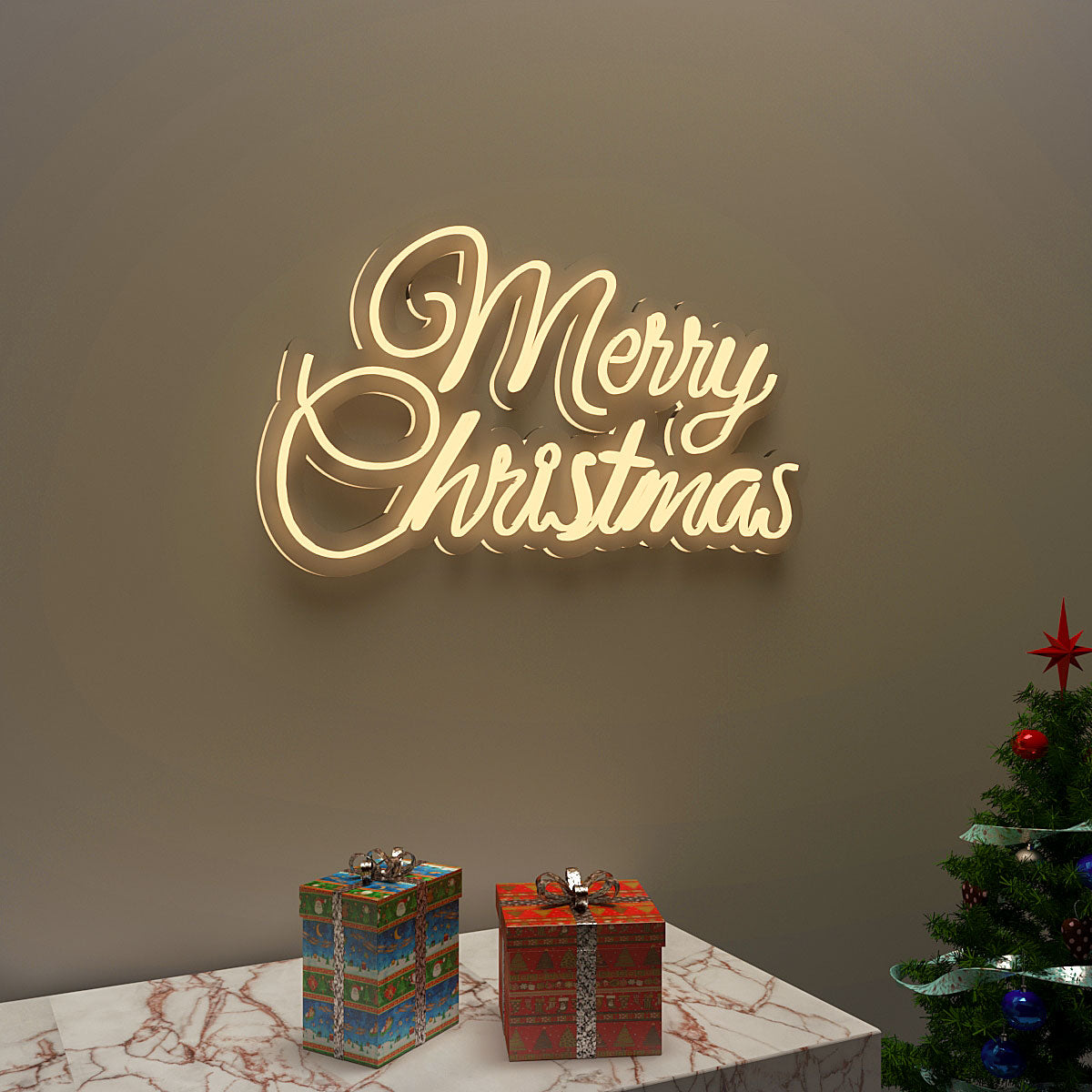 Merry Christmas Text LED Neon Light (Available in Multiple Colors)