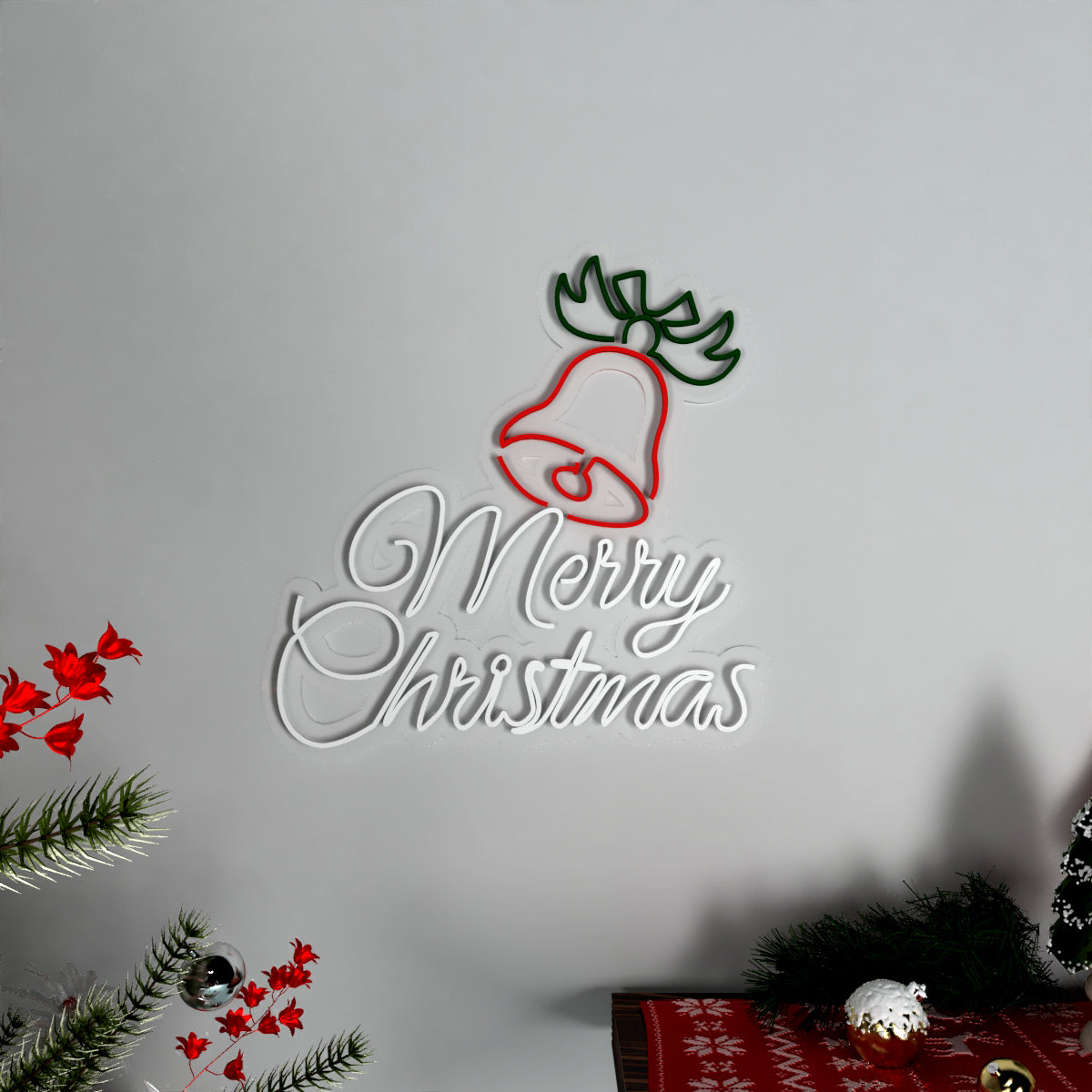 Merry Christmas Bell LED Neon Light