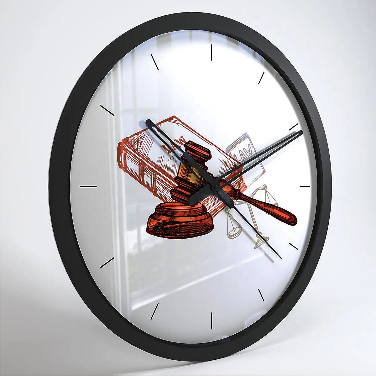 Graphical Wood Wall Clock for Lawyer's Office