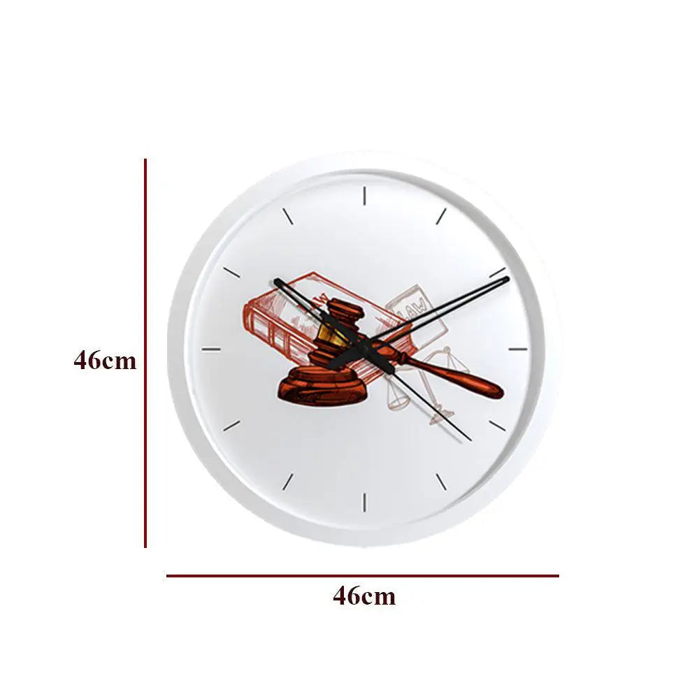 Graphical Wood Wall Clock for Lawyer's Office
