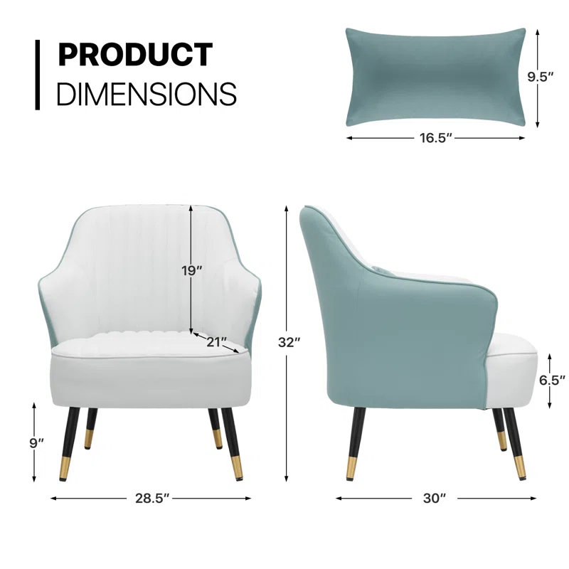 Sage Havya Faux Leather Arm Chair