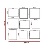 Contemporary Art Golden Framed Wall Art Set of 9