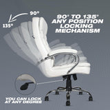 Majesty White Leatherette High Back Revolving Office Chair | Executive CEO Director Boss Chair
