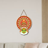 Kathakali Dancer Face on Mandala Pattern Wall Hanging
