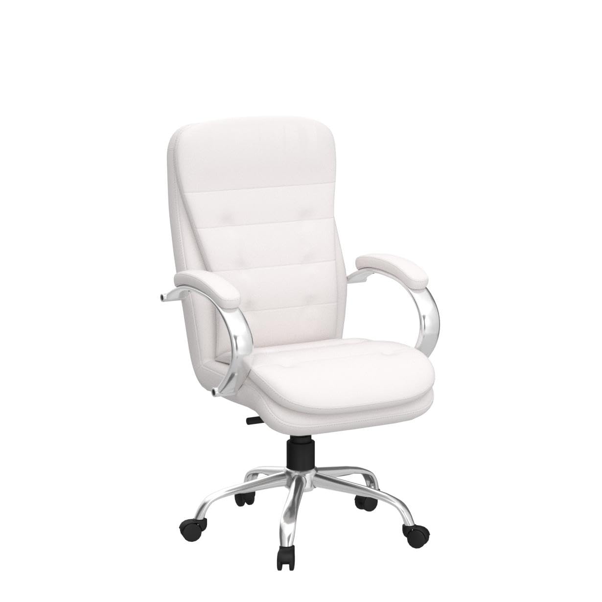 Majesty White Leatherette High Back Revolving Office Chair | Executive CEO Director Boss Chair