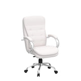 Majesty White Leatherette High Back Revolving Office Chair | Executive CEO Director Boss Chair