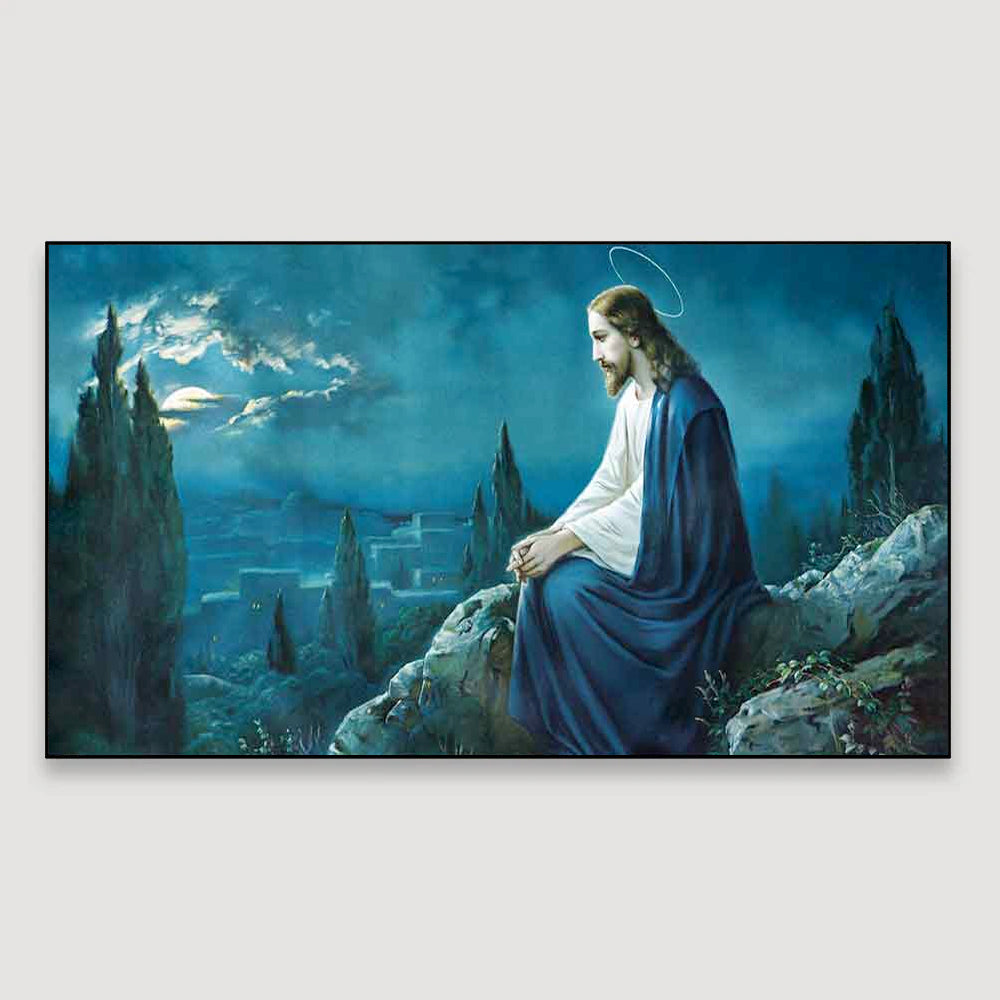 Goad Jesus Beautiful Scenery Canvas Printed Wall Painting & Wall Arts