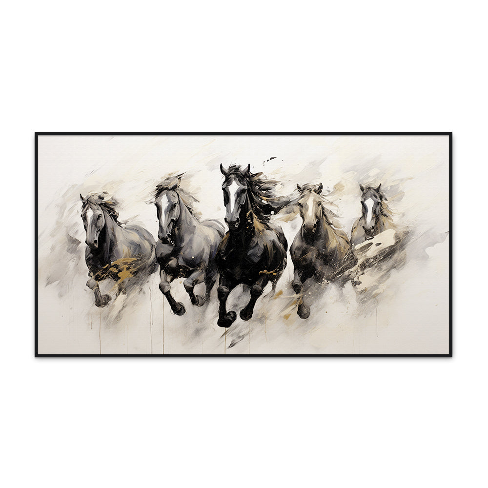 Beautiful Modern Running Hoses Canvas Printed Wall Art & Paintings