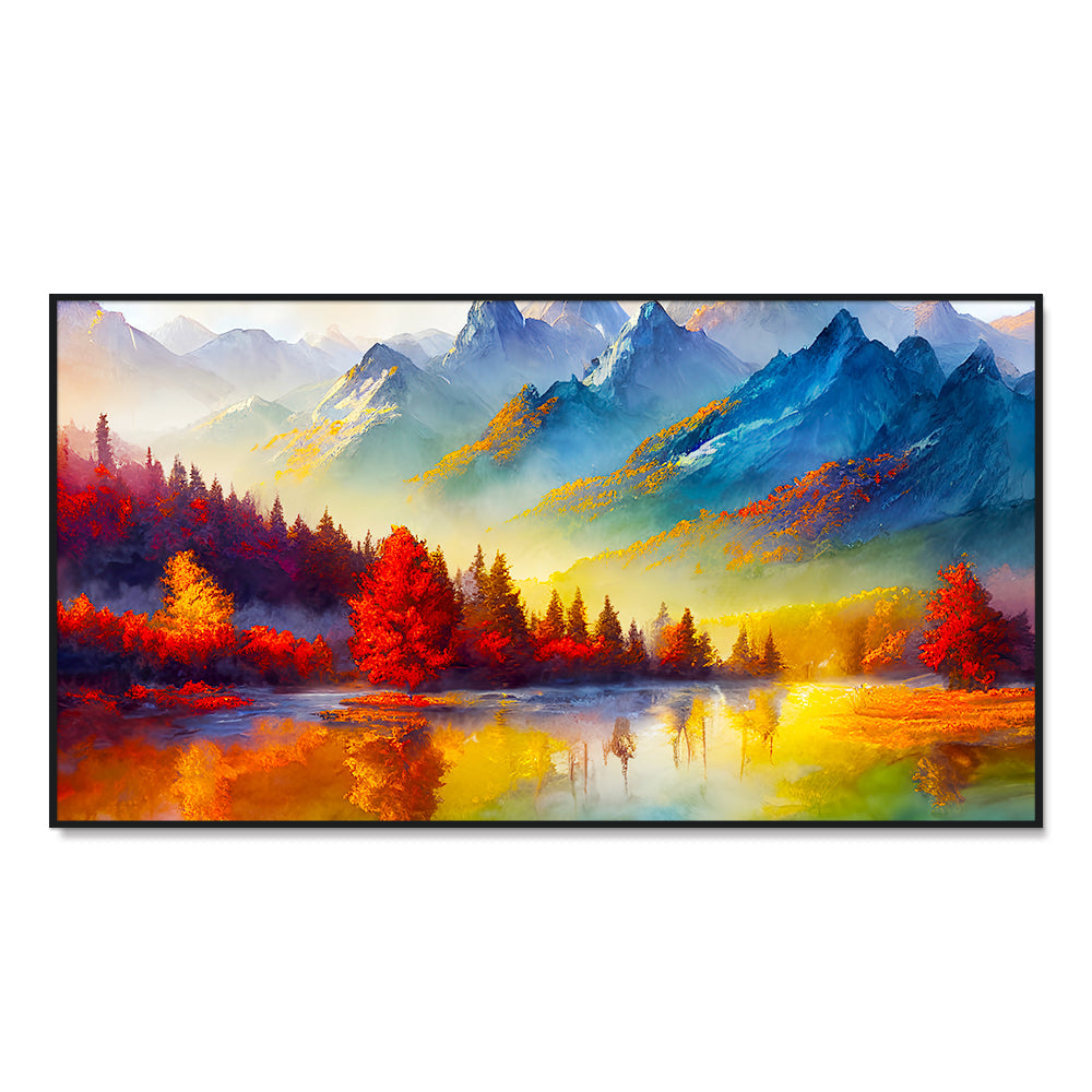 Nature Theme Beautiful Mountain Wall Painting for Living Room, Bedroom, Office, Hotels