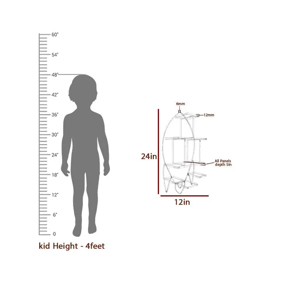 Rocket Shape Kids Wall Storage Shelves