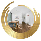 Asymmetric Golden Finish Wall Mirror