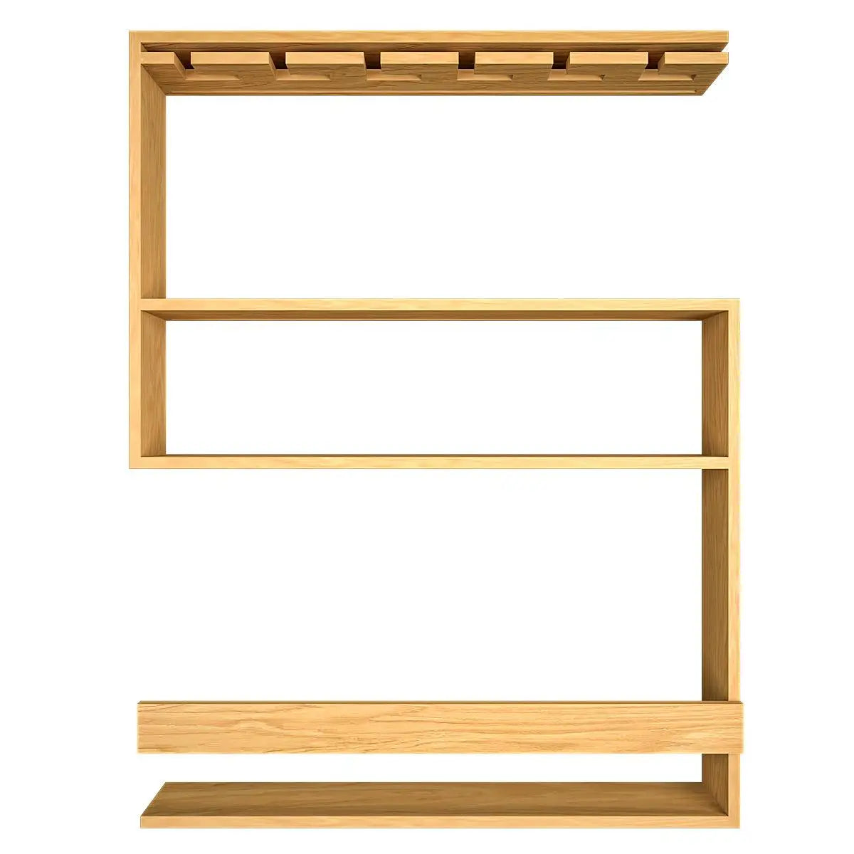 Modern MDF Bar Wall Shelf / Mini Bar Cabinet in Oak Finish