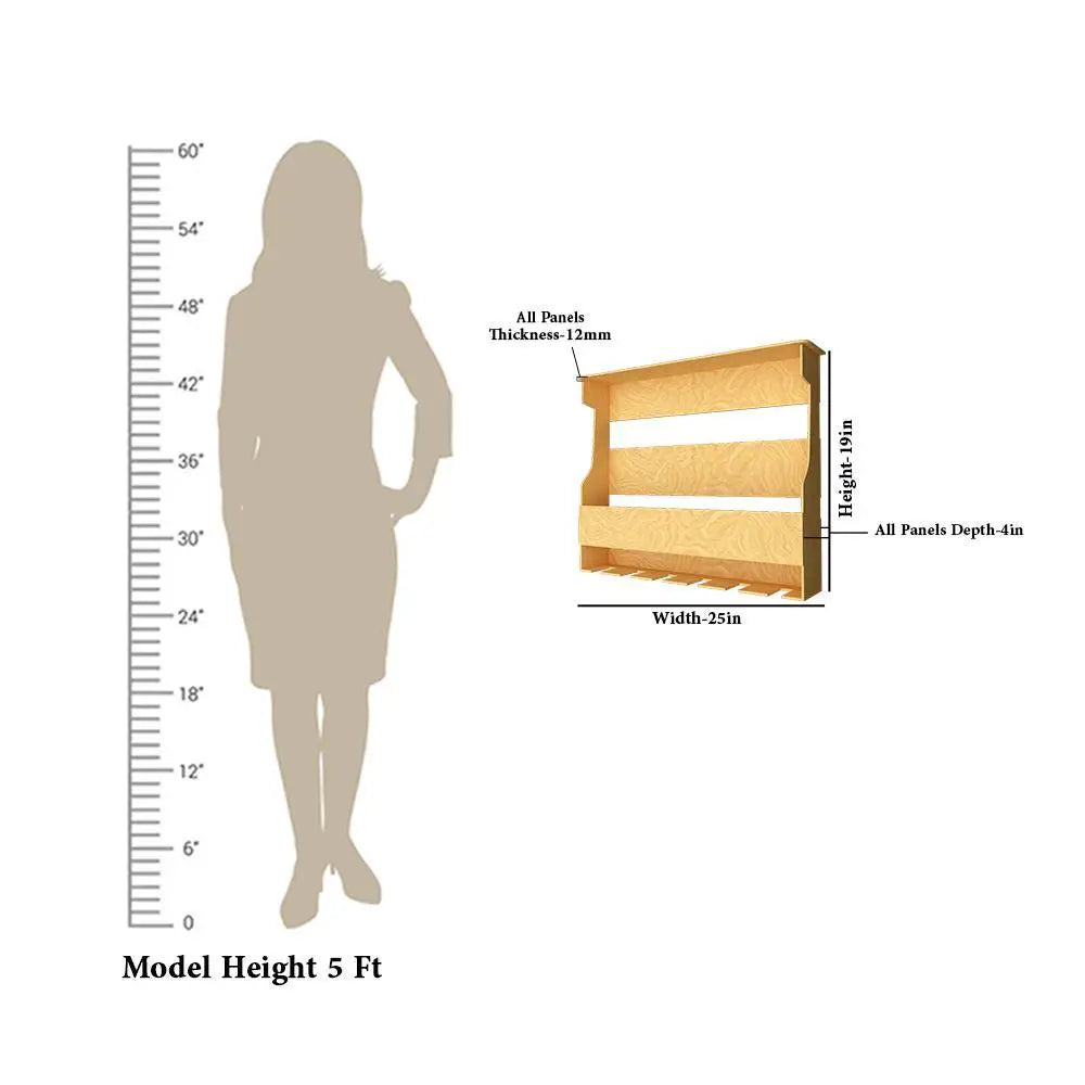 High-Quality Backlit Bar Wall Shelf / Book Shelf in Light Oak Finish