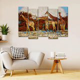 African Giraffe  Group Canvas Wall Painting