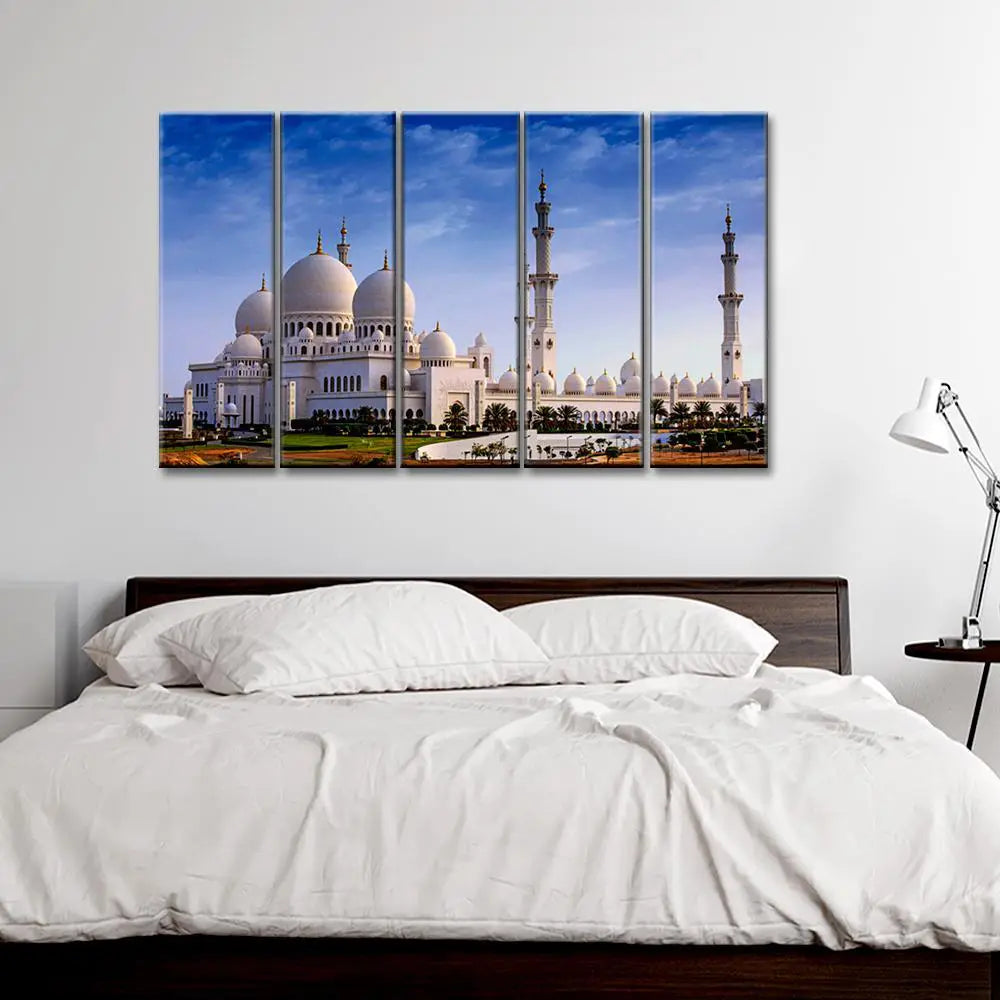 Sheikh Zayed Grand Mosque Center 5 Pieces Canvas Print Wall Painting