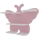 Pink Butterfly Wooden Shelf for Kids