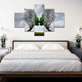 Tree of love Painting Wooden Framed 5 Pieces Canvas Wall Painting