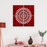 Warli Folk Art Painting Wall Hanging, Set of 4 Pieces
