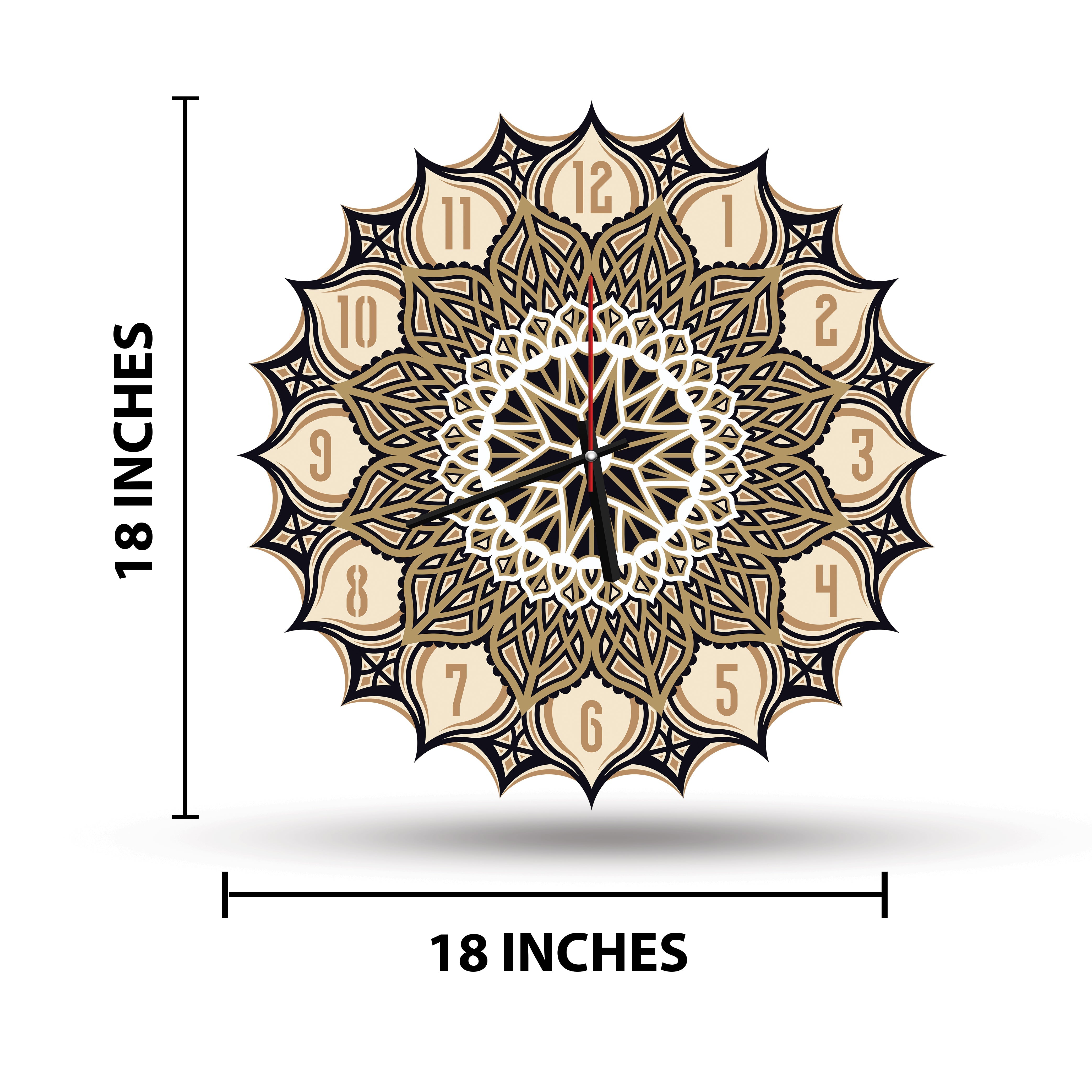Modern Mandala Designer Multi-Layer Wooden Wall Clock