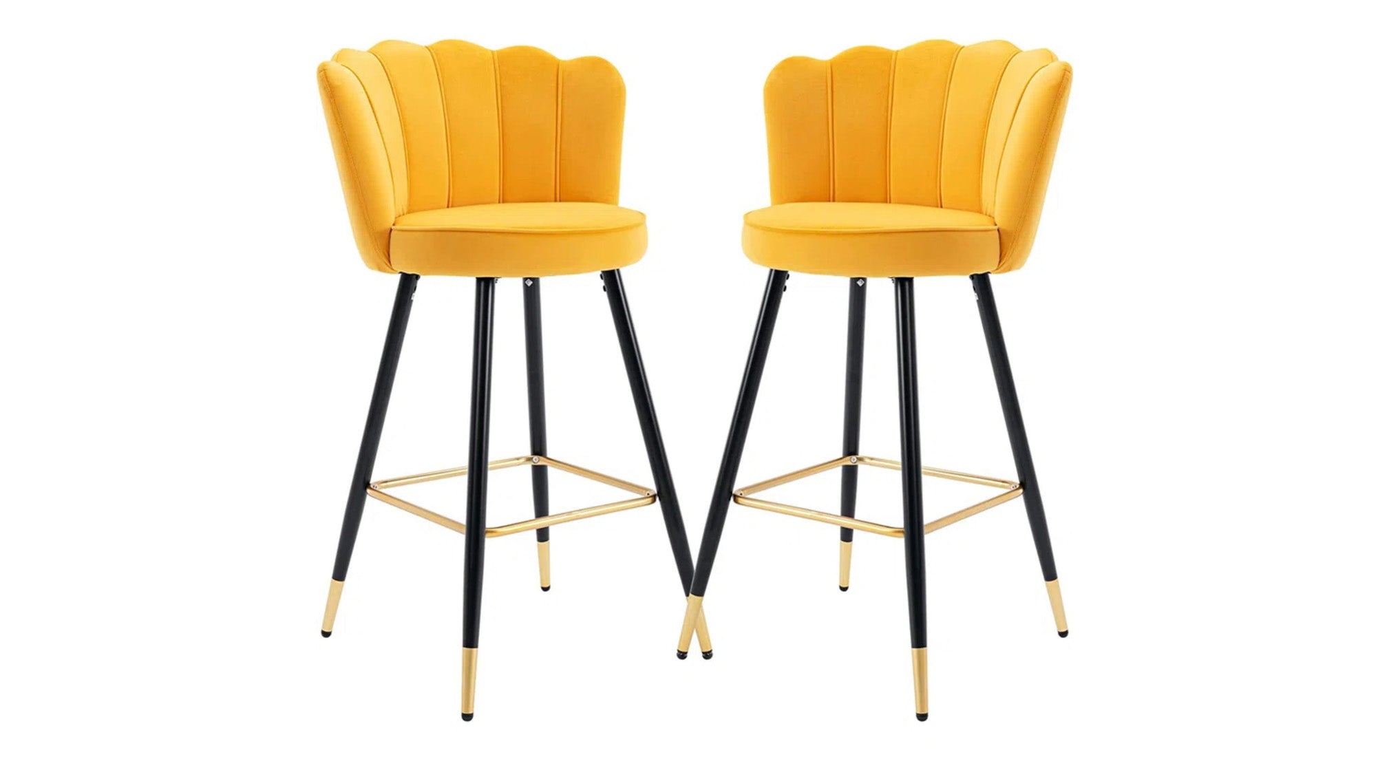 Yellow Color Flower Counter Stool